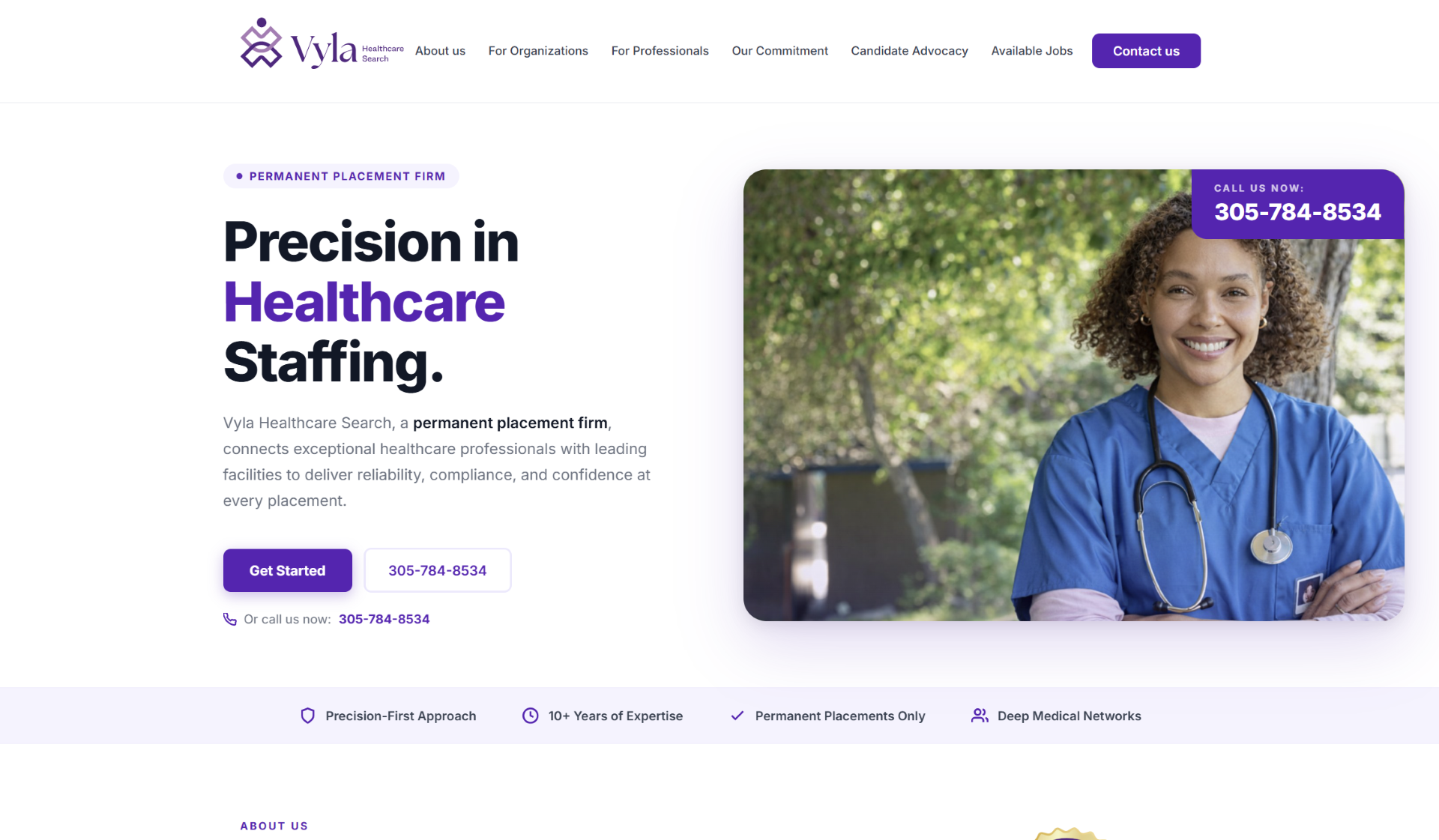 Vyla Search homepage